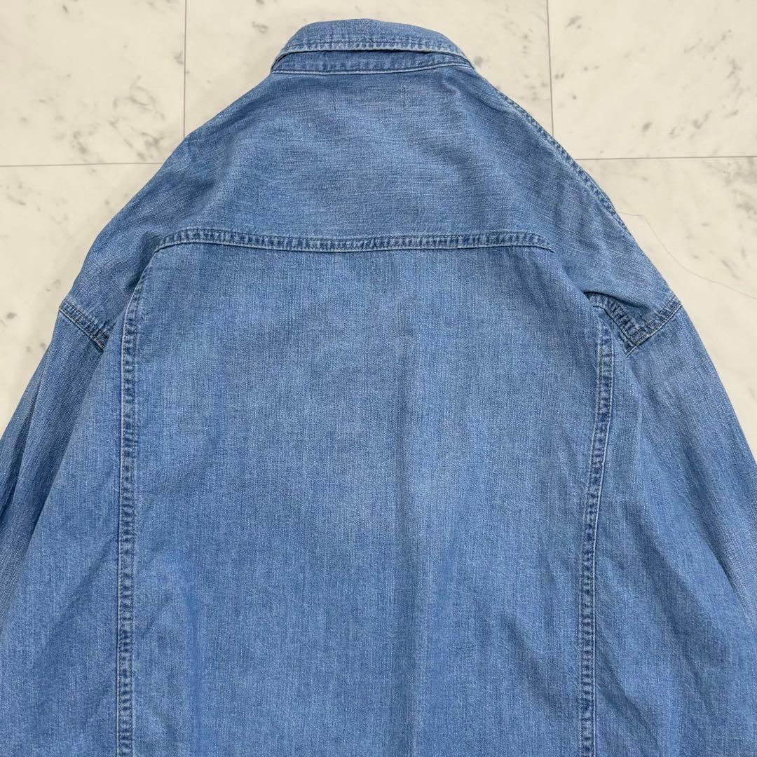 美品♪ヘルシーデニム　アーモンド　デニムシャツ　オーバーシルエット　ゆったり