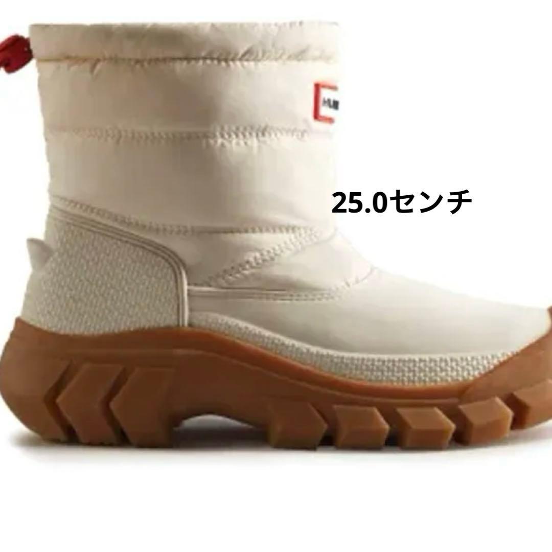 ハンター HUNTER スノーブーツ ホワイト サイズ8　25.0ｃｍ防寒　防水