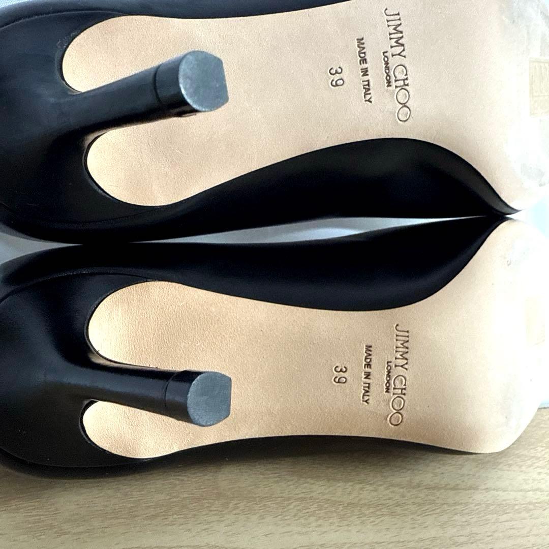 【未使用】JIMMY CHOOジミーチュウ　レザーパンプス　ブラックJCロゴ