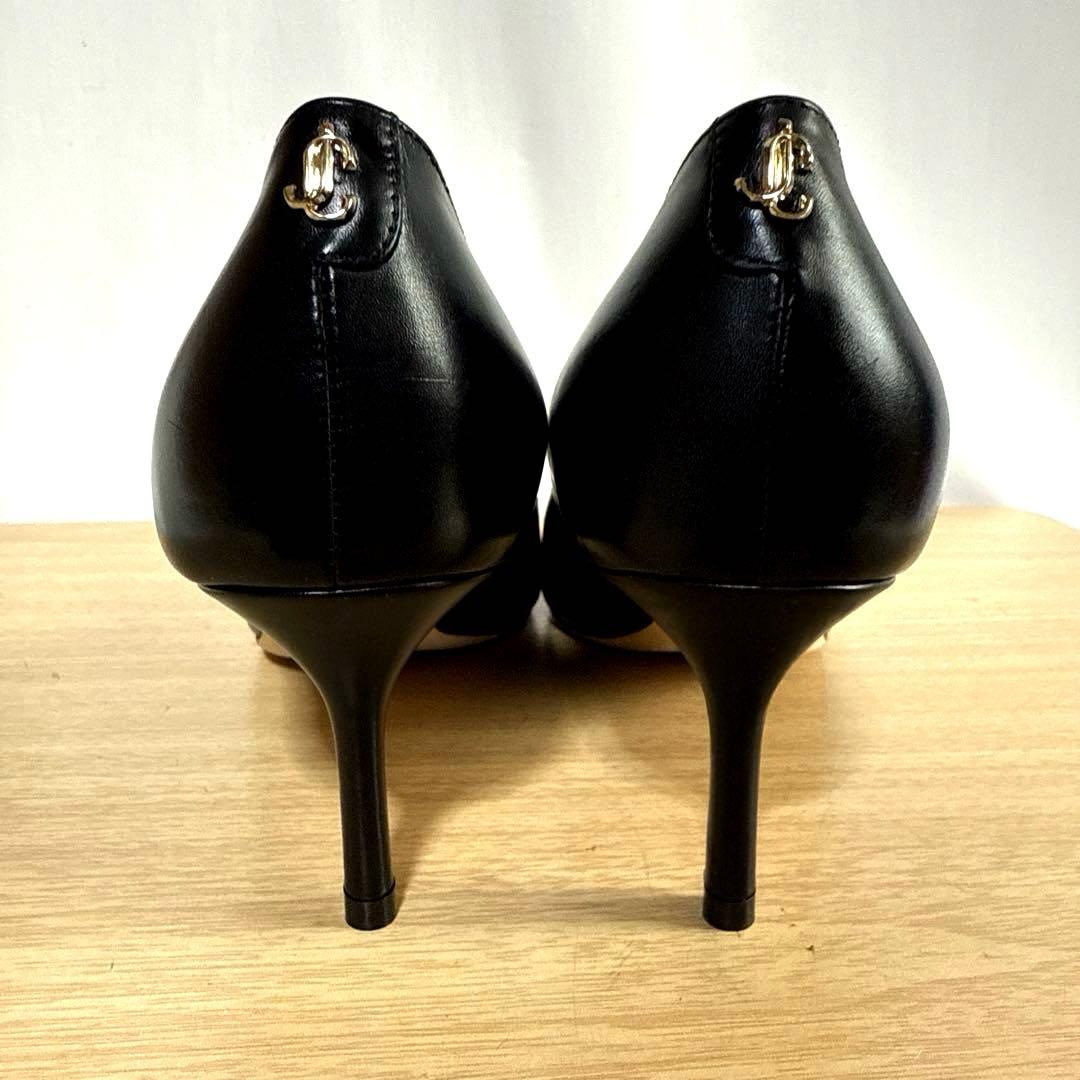 【未使用】JIMMY CHOOジミーチュウ　レザーパンプス　ブラックJCロゴ