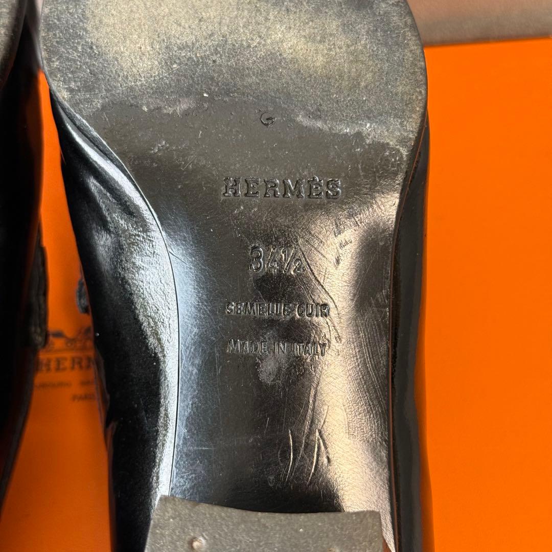 エルメス コンスタンス ローファー パンプス 22 Hロゴ ブラック