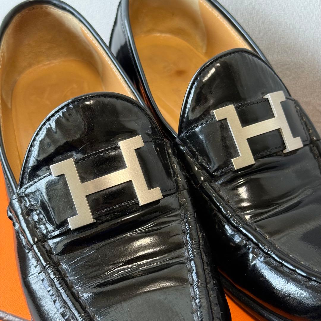 エルメス コンスタンス ローファー パンプス 22 Hロゴ ブラック