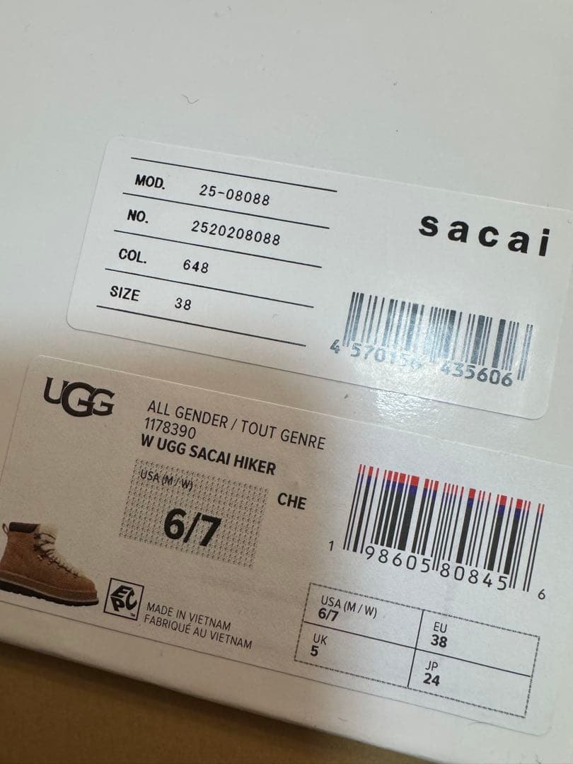 UGG®︎ ✖️ sacai レースアップブーツ　38