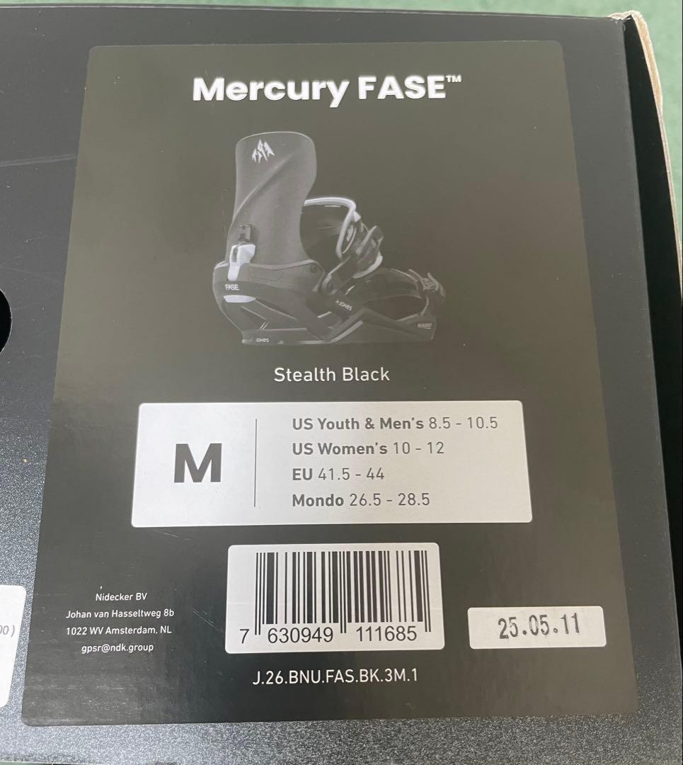 【使用2日】JONESジョーンズ MERCURY FASE Mサイズ