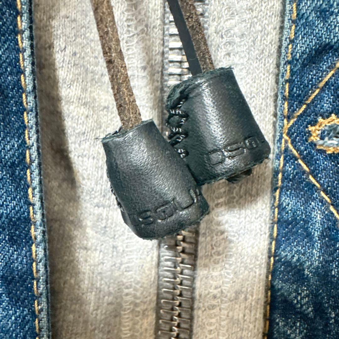 DSQUARED2 デニム ジャケット 袖レザー 46 ダメージ加工 パーカー