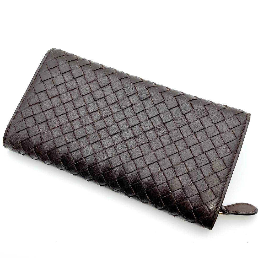 ボッテガヴェネタ　長財布　レザー　ダークブラウン　管理番号【b88】