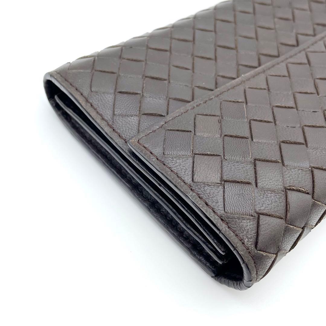 ボッテガヴェネタ　長財布　レザー　ダークブラウン　管理番号【b88】