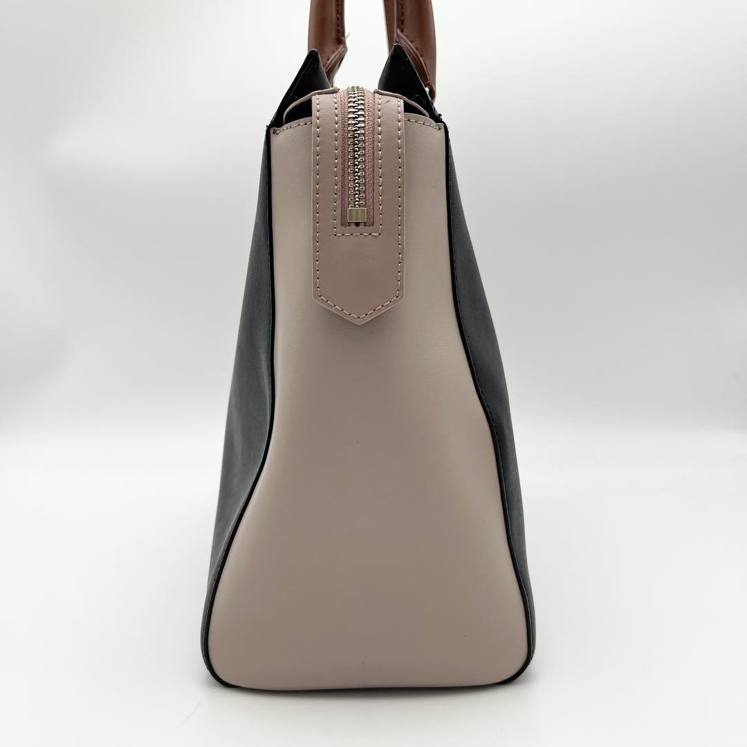 極美 ポールスミス カラーブロック レザー トートバッグ 肩掛け可 バイカラー