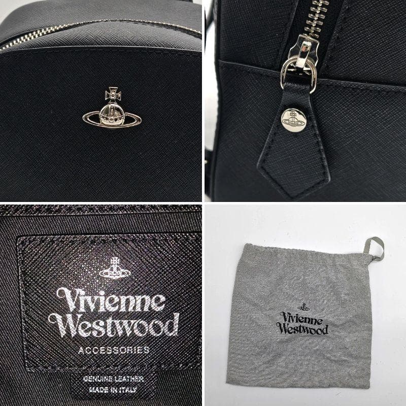 美品 ヴィヴィアンウエストウッド ミニリュック 本革 サフィアーノレザー 黒