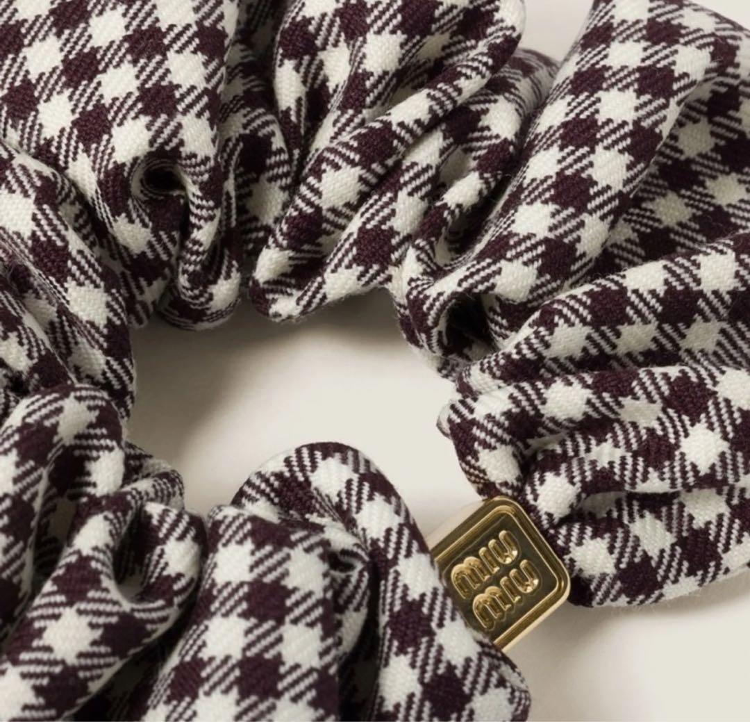 Miumiuギンガムシュシュ♡ボルドー