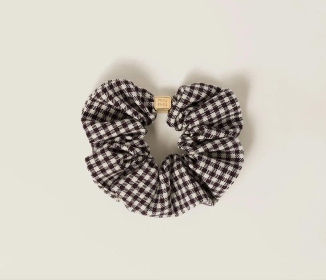 Miumiuギンガムシュシュ♡ボルドー