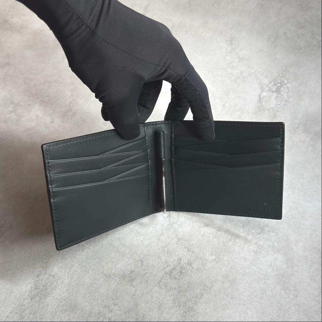 【希少/新品】 GUCCI グッチ / ビーアップリケマネークリップ ブラック