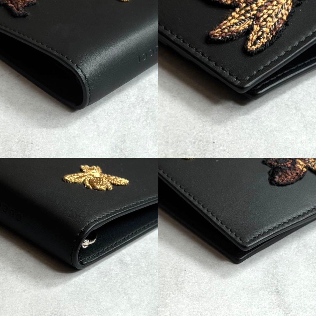 【希少/新品】 GUCCI グッチ / ビーアップリケマネークリップ ブラック