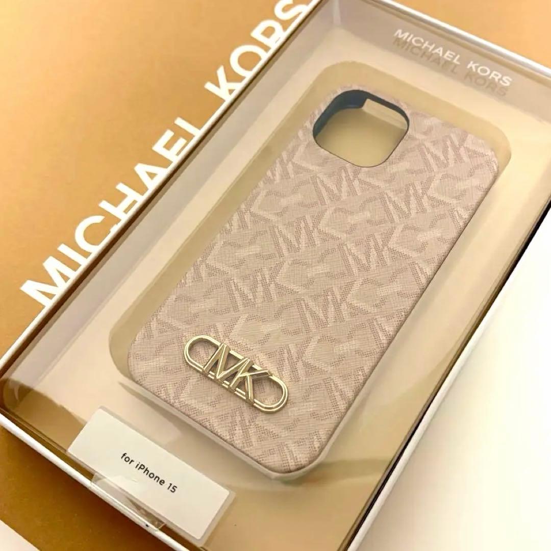 マイケルコース☆新品☆ロゴ iPhone 15ケース MagSafe/ピンク