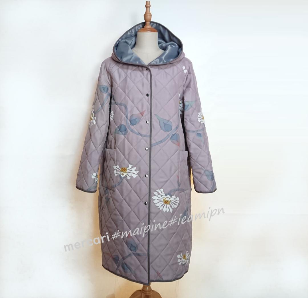 着物リメイク キルティング/ラグランコート【5138】