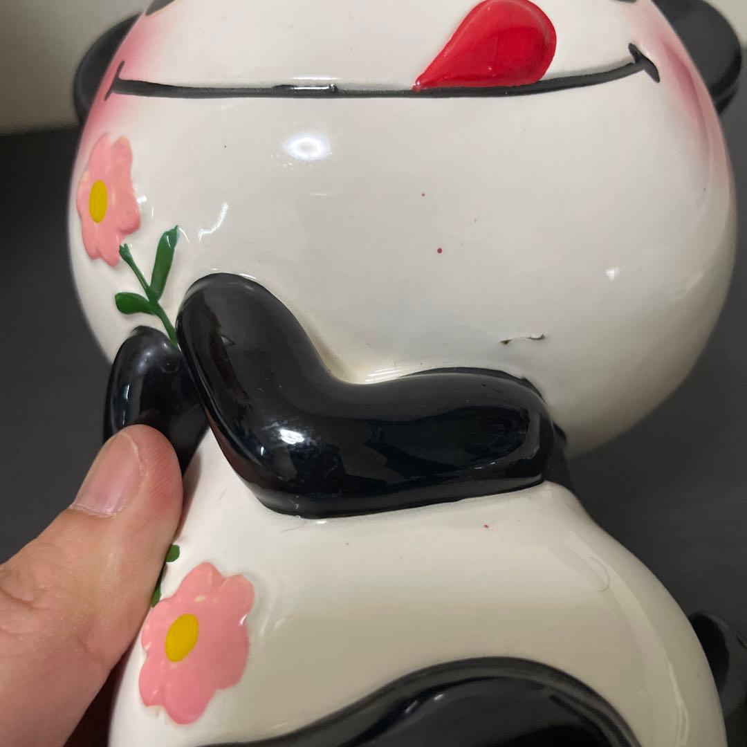 最終値下げ　昭和レトロ　内藤ルネ　パンダ貯金箱　ルネパンダ　陶器