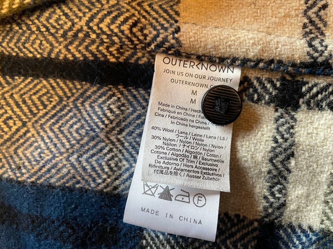 OUTERKNOWN チェック柄ブランケットシャツMロンハーマン