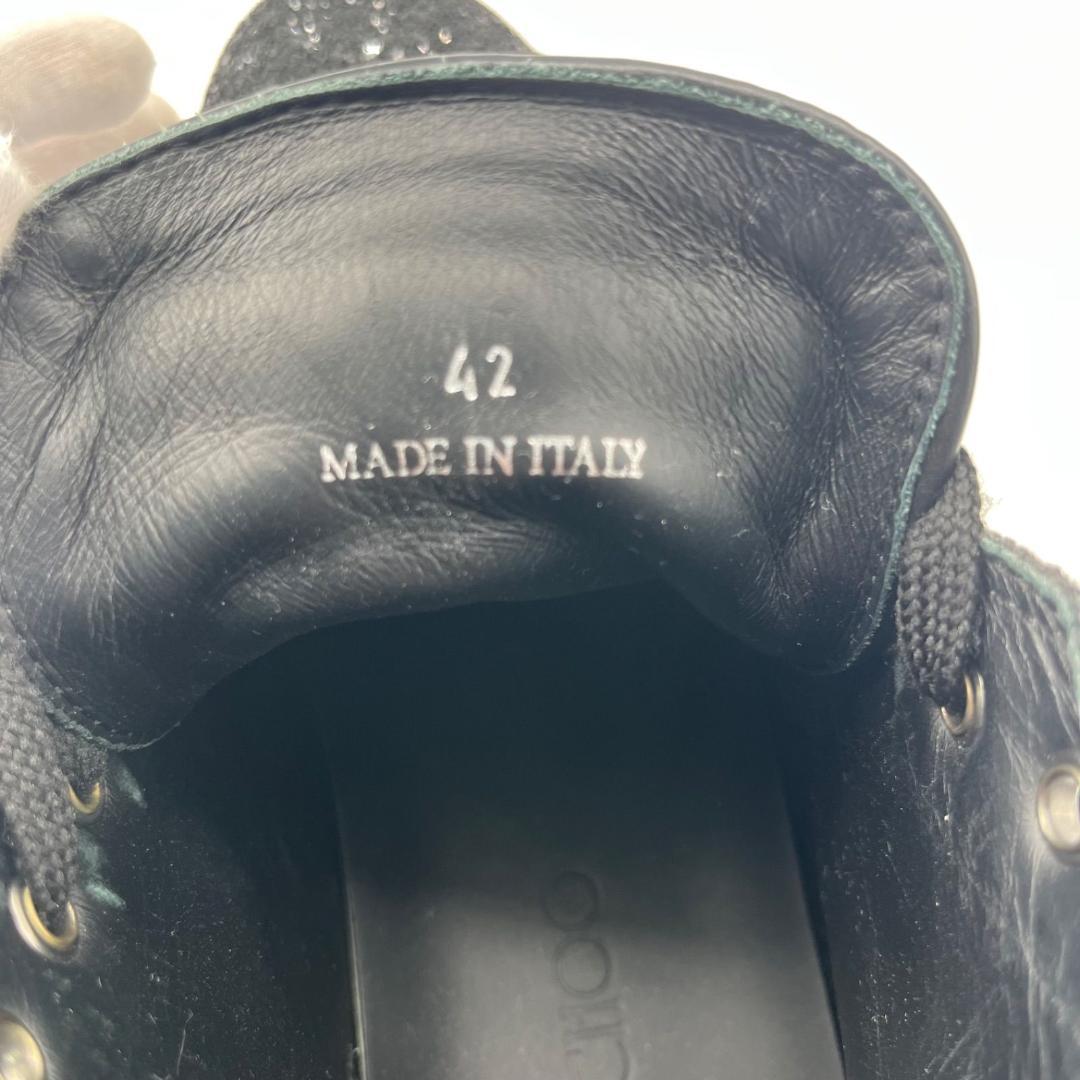 16153✨美品✨ジミーチュウ グリッター ラメ ハイカットスニーカー 黒 42