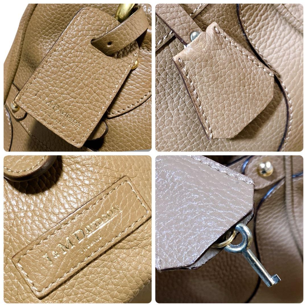 J&M DAVIDSON 肩掛け可 自立 ミア ボストンバッグ ライトブラウン