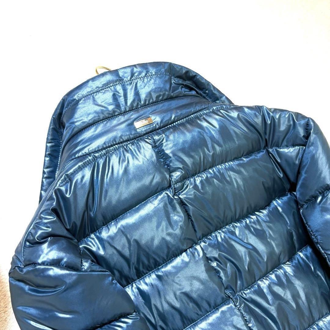 HERNOS レイヤードデザイン　ダウンジャケット　ネイビーグリーン系　42