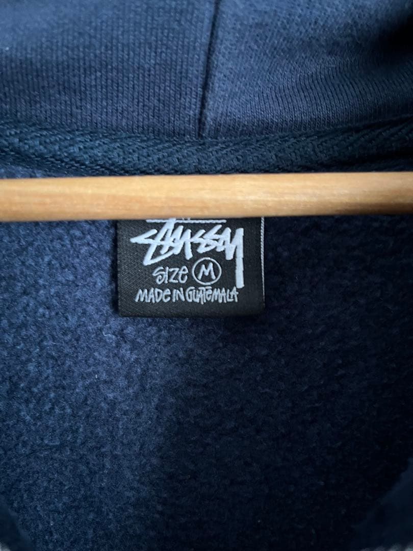 Stussy ネイビー ジップアップパーカー M