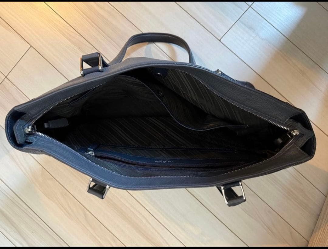Fujitaka カルクレザー トートバッグ　A4 ビジネス　グレー