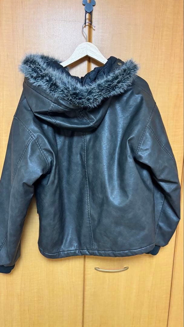 WISHFOREVER ダークブラウン レザージャケット