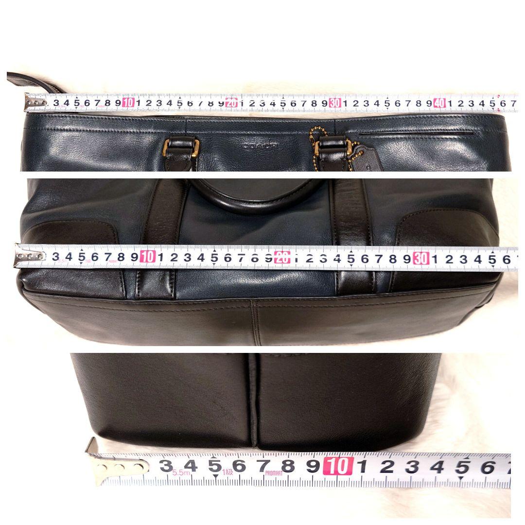美品✨コーチ メンズ ビジネストートバッグ 2way 本革 ネイビー×ブラック