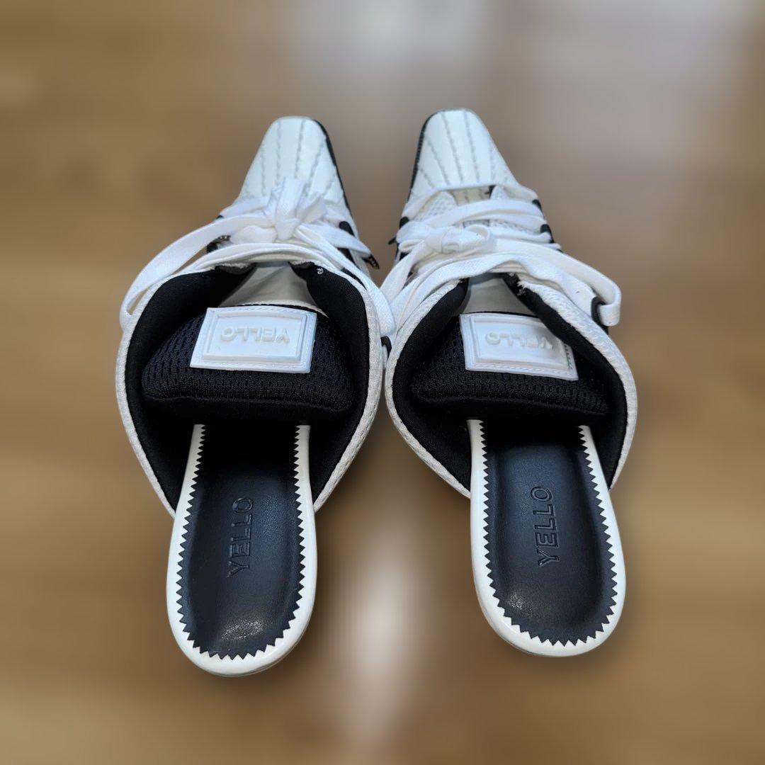 靴 YELLOW MONO SNEAKER MULES TTT