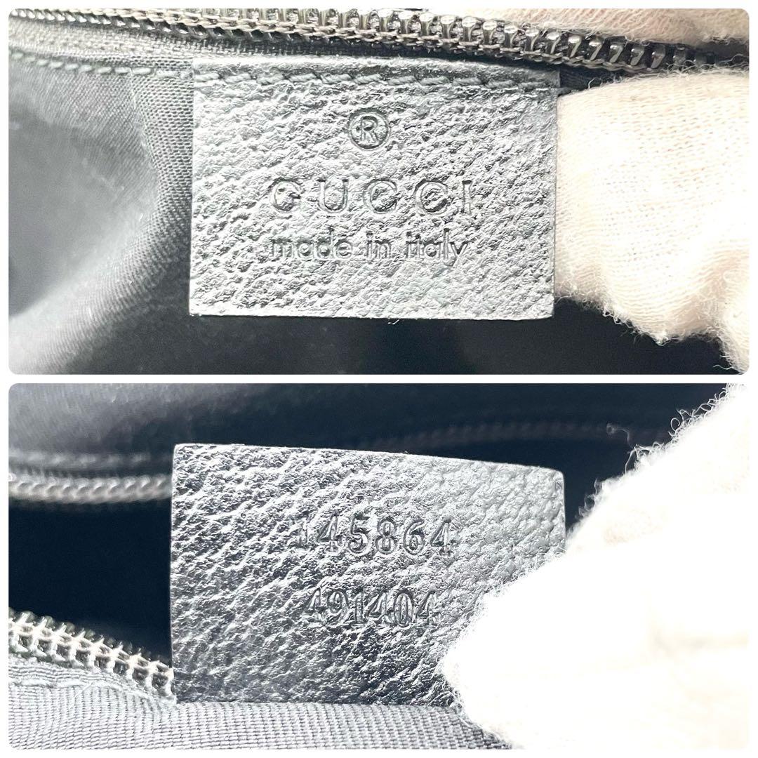 【極美品】グッチ メッセンジャーバッグ GG キャンバス レザー A4 ブラック