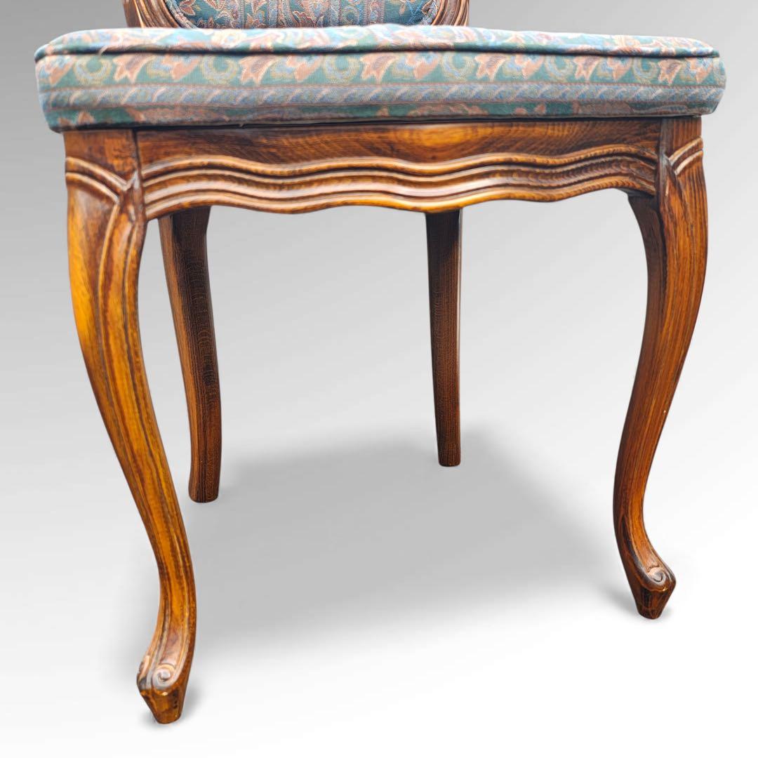 松永工房 IDC大塚家具 ヴィンテージ 猫脚 鋲打ち 花柄 ドレッサー チェア