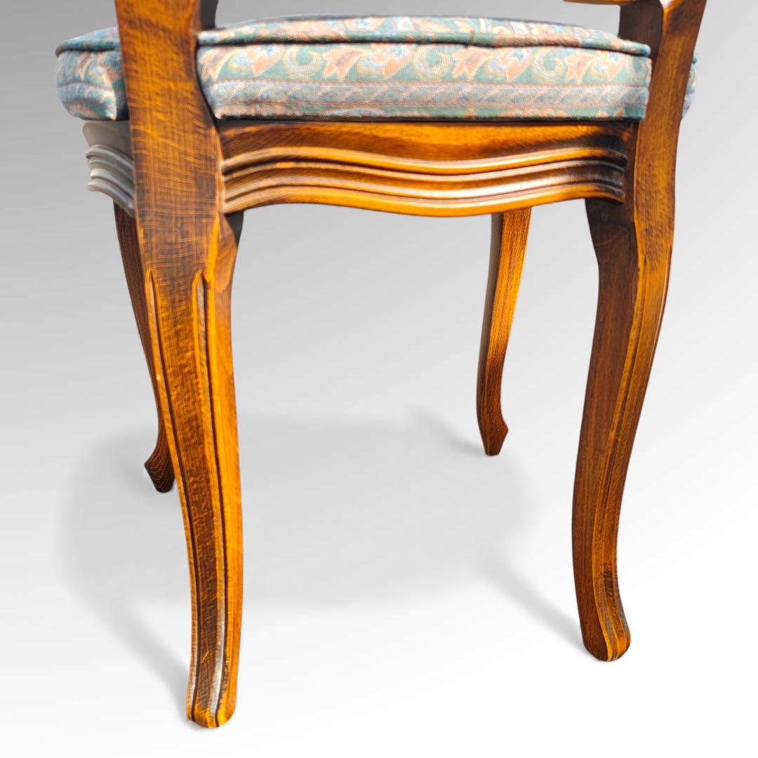 松永工房 IDC大塚家具 ヴィンテージ 猫脚 鋲打ち 花柄 ドレッサー チェア