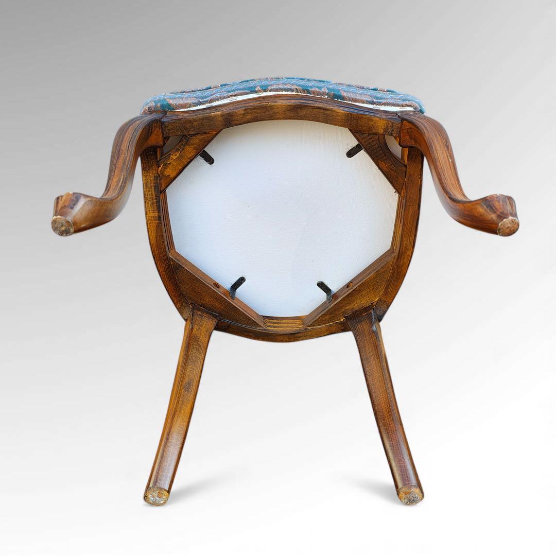 松永工房 IDC大塚家具 ヴィンテージ 猫脚 鋲打ち 花柄 ドレッサー チェア