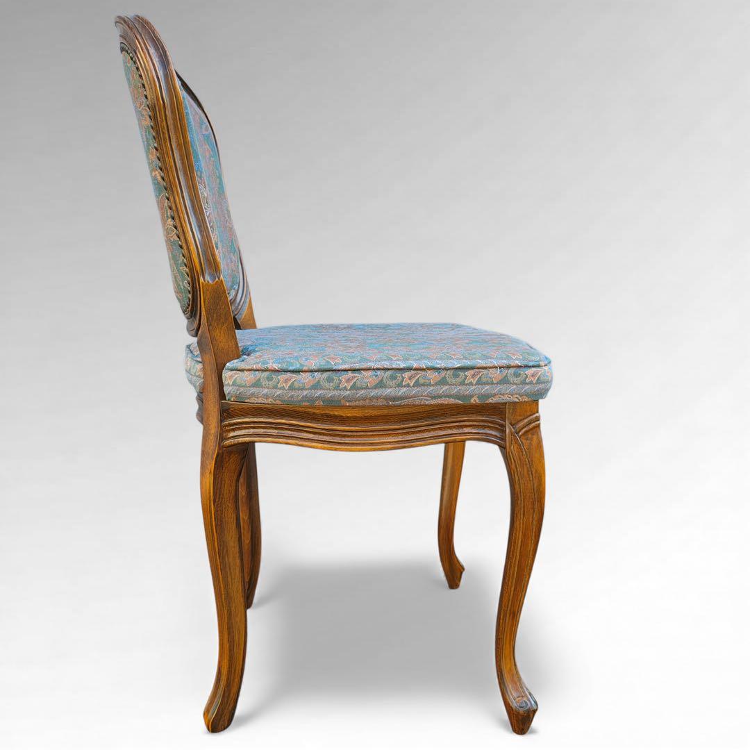 松永工房 IDC大塚家具 ヴィンテージ 猫脚 鋲打ち 花柄 ドレッサー チェア