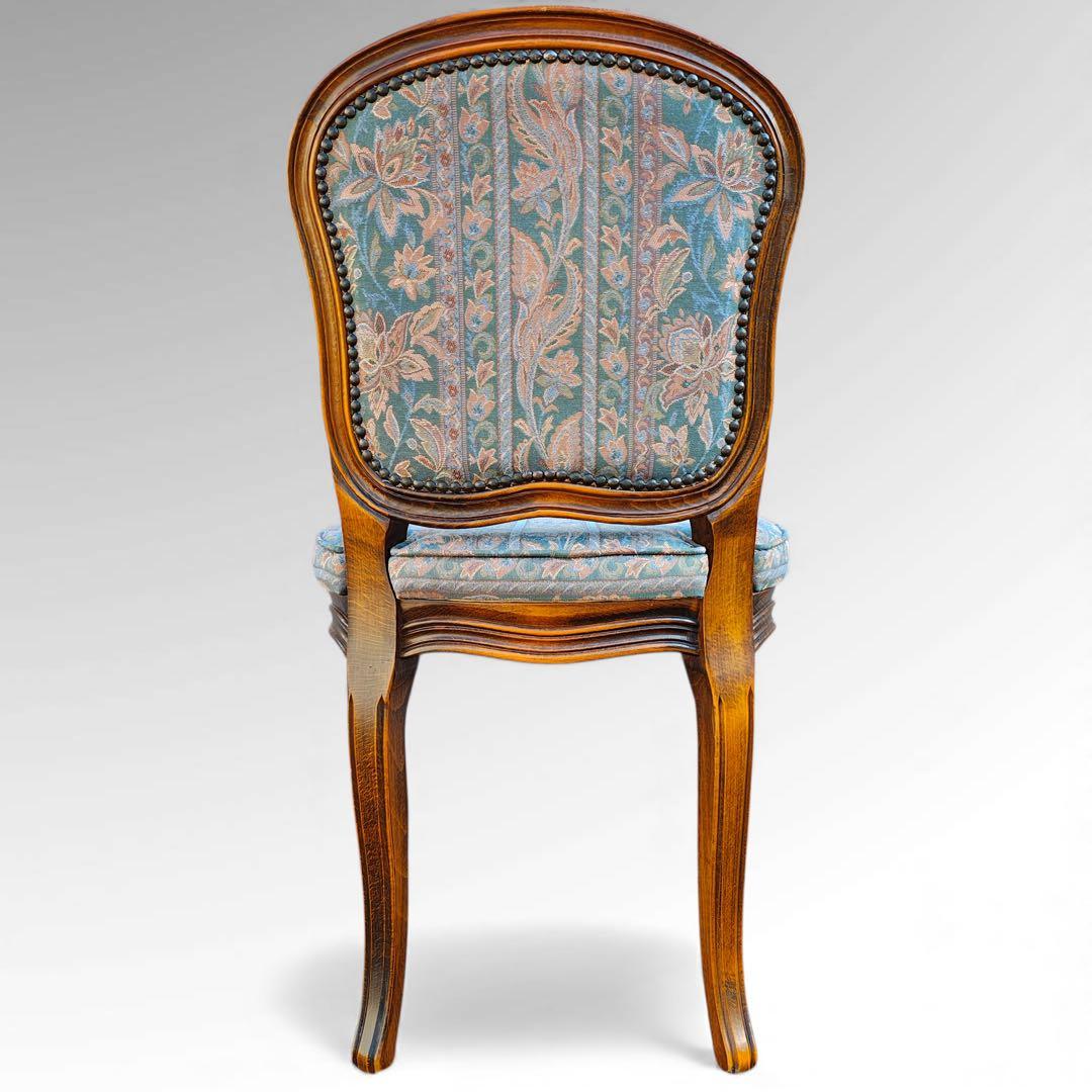 松永工房 IDC大塚家具 ヴィンテージ 猫脚 鋲打ち 花柄 ドレッサー チェア