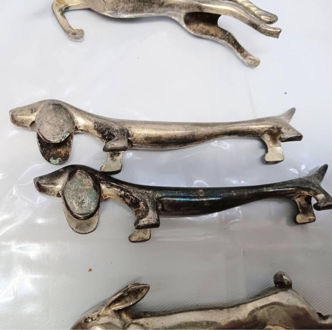 【k】箸置き 馬 犬 兎 カンガルー アンティーク 5点 インテリア 置物