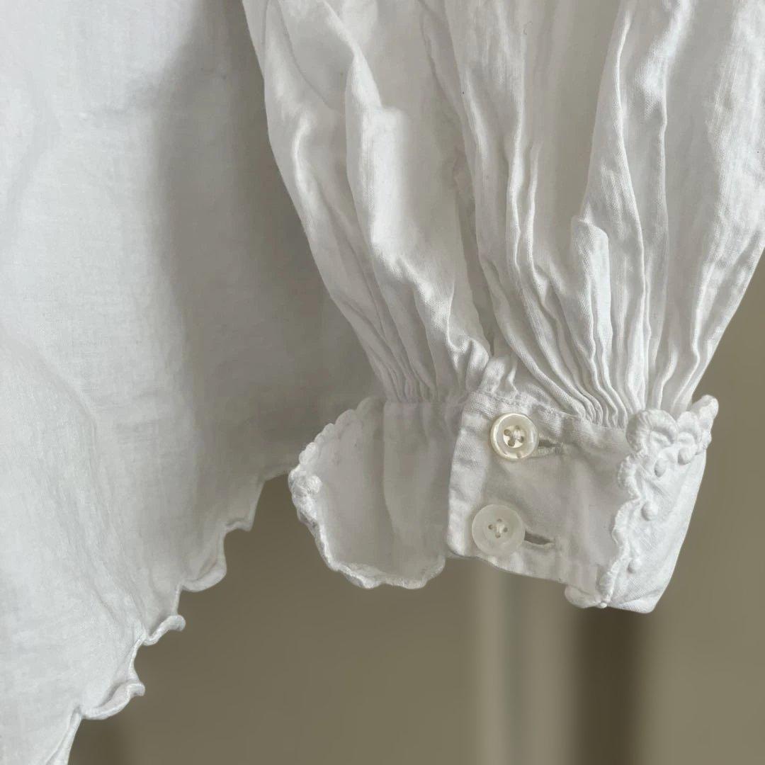 france antique blouse scallop手刺繍