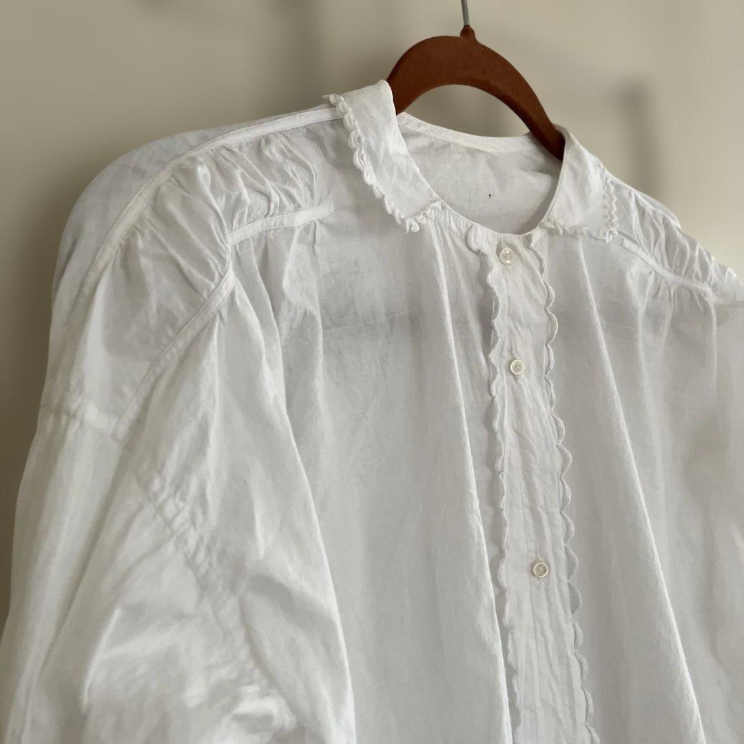 france antique blouse scallop手刺繍