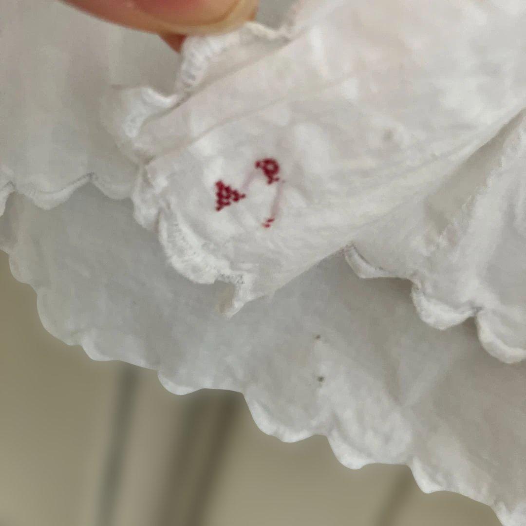 france antique blouse scallop手刺繍