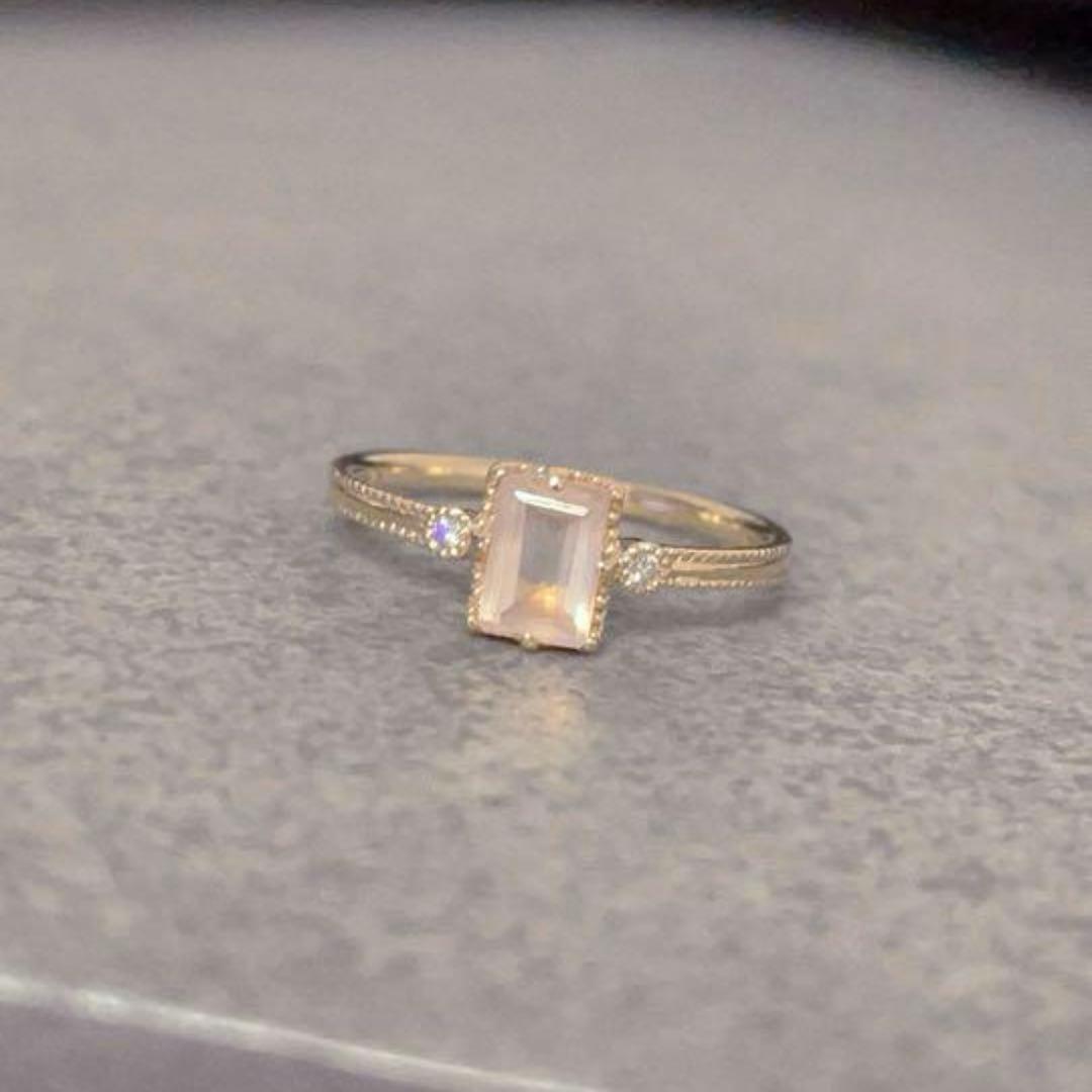 シエナスクエアクォーツローズk10リング廃盤