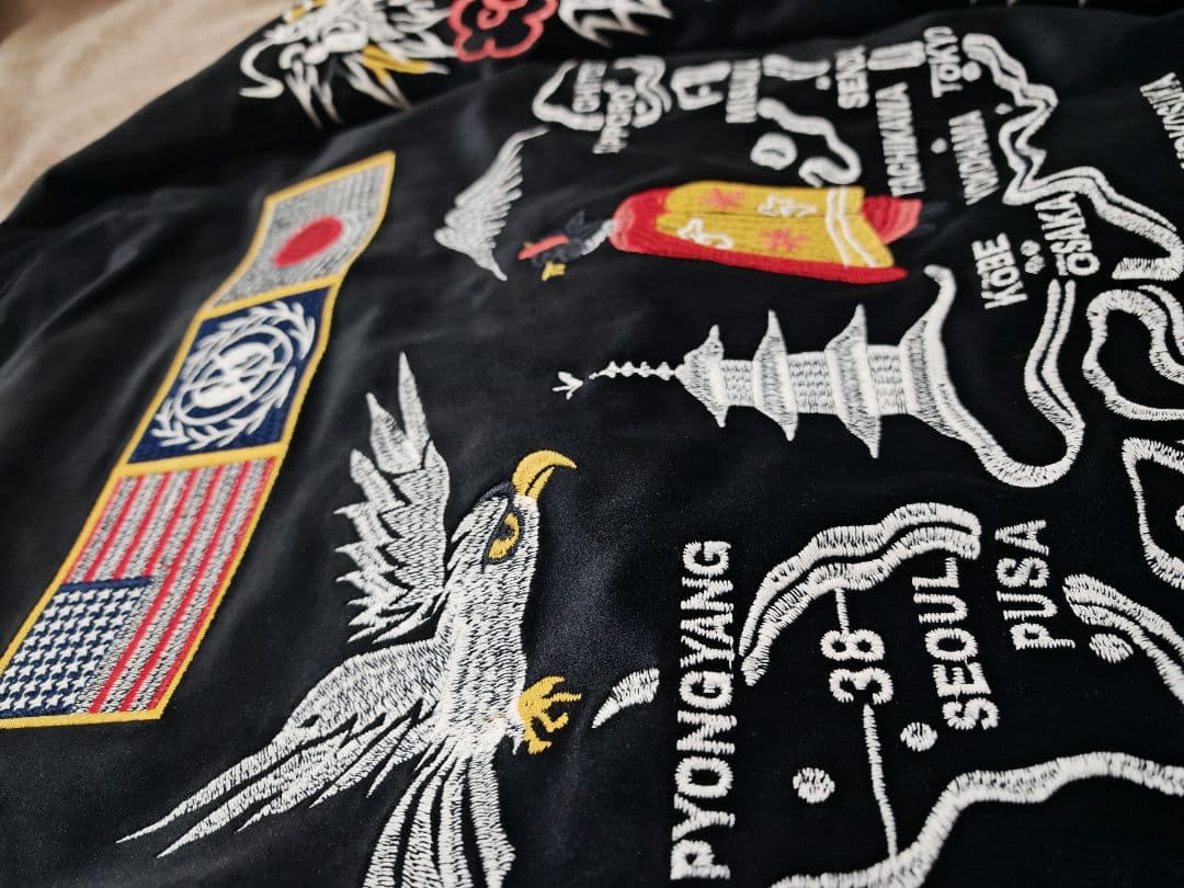 HOUSTON USA 日本 美品 別珍 芸者 龍鷲 スカジャン vintage