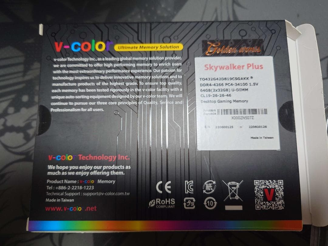 V-Color SkyWalker Plus DDR4 合計64GB