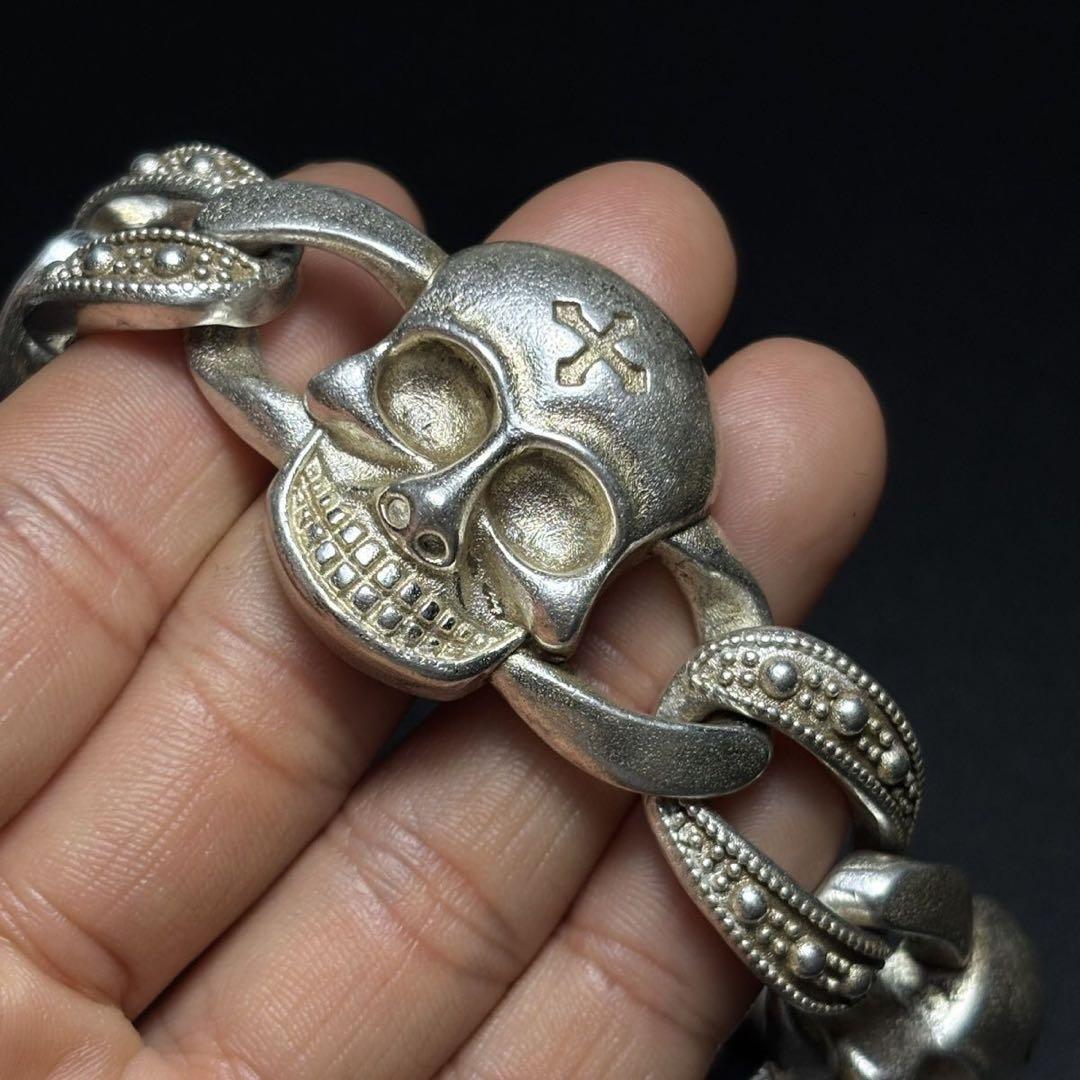 925 スカルデザイン シルバーブレスレット トレトロ Vintage