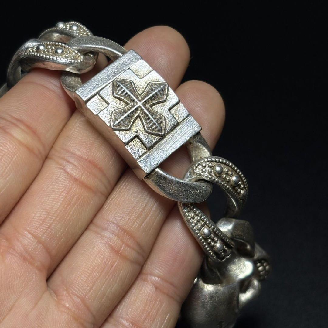 925 スカルデザイン シルバーブレスレット トレトロ Vintage