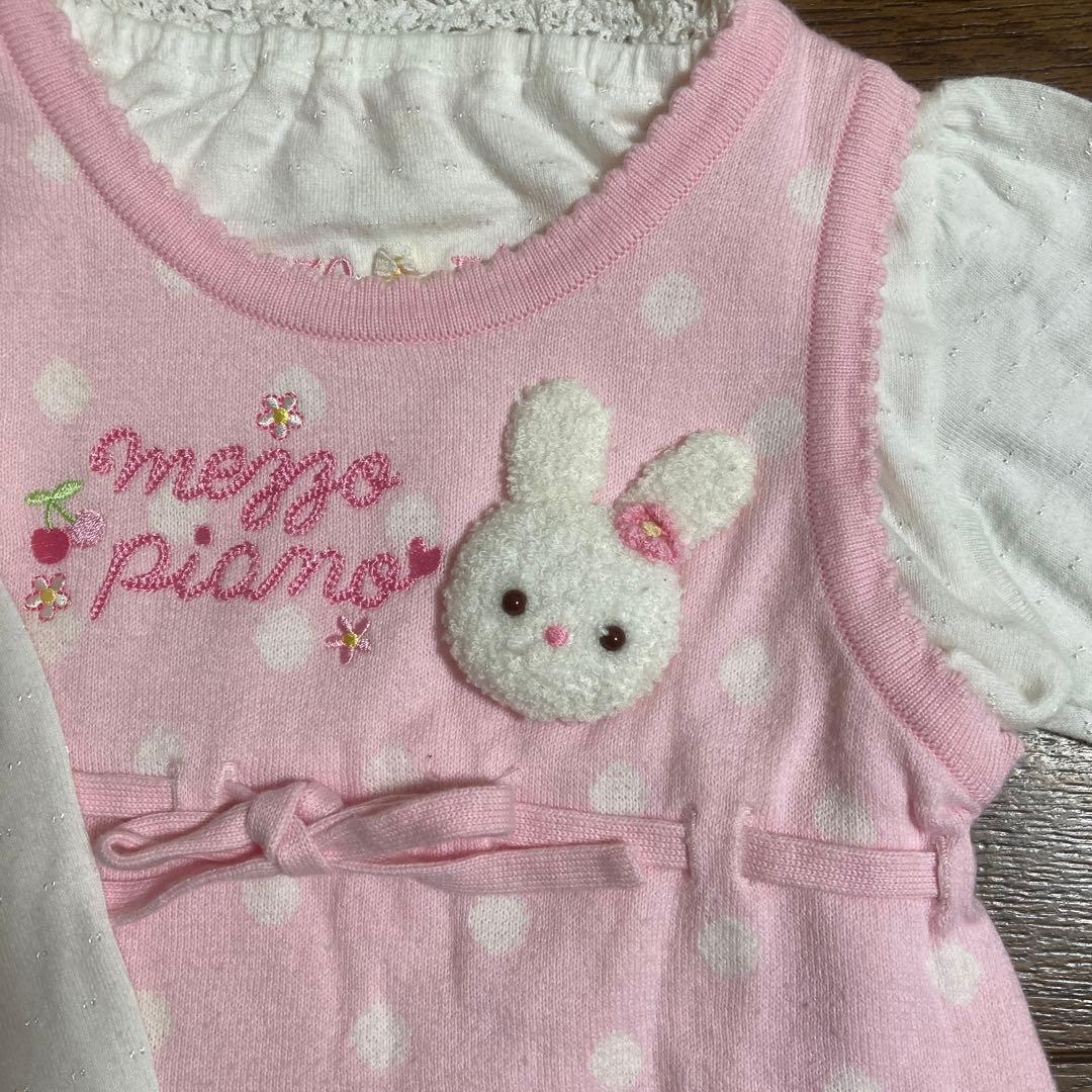 mezzo piano 95cm ピンクドットワンピース