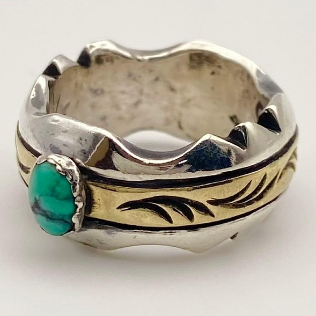 BIGHAND ターコイズ リング 指輪 コンビ 12号