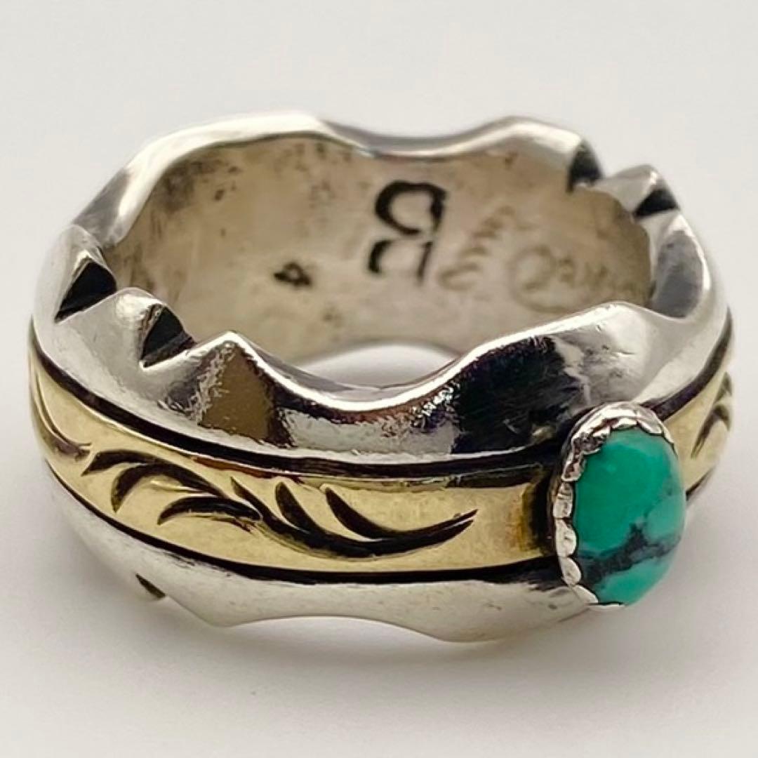 BIGHAND ターコイズ リング 指輪 コンビ 12号