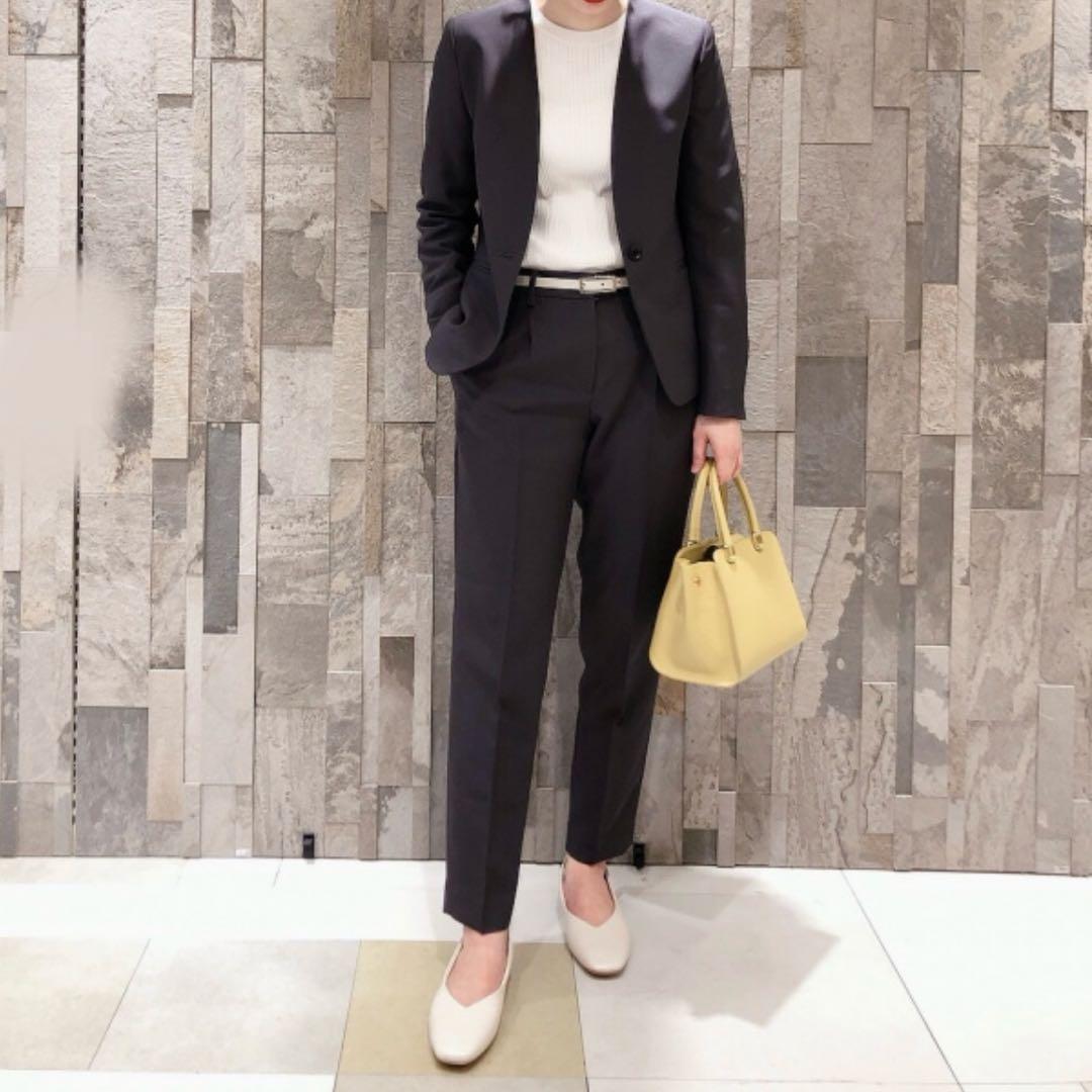 PLST プレミアムオックスカラーレスジャケット&パンツ スーツ 小さめサイズ