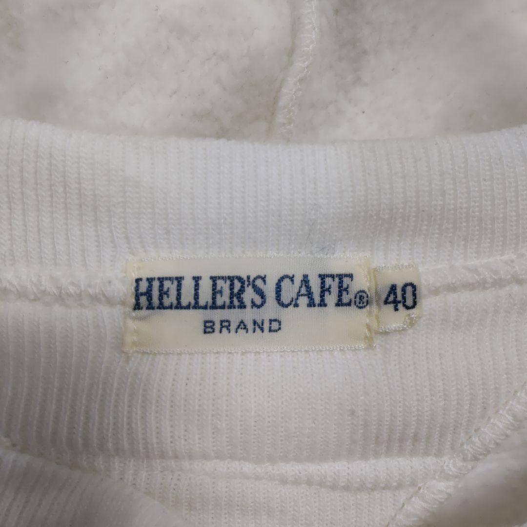 HELLER'S CAFE 後付け 両V パーカー 40 ホワイト 裏起毛