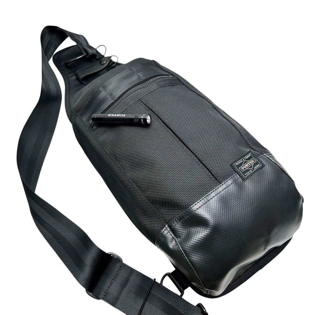 極美　PORTER ポーター HEAT ヒート スリングバッグ ボディバッグ 黒